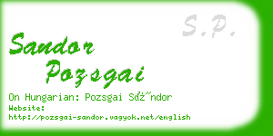 sandor pozsgai business card